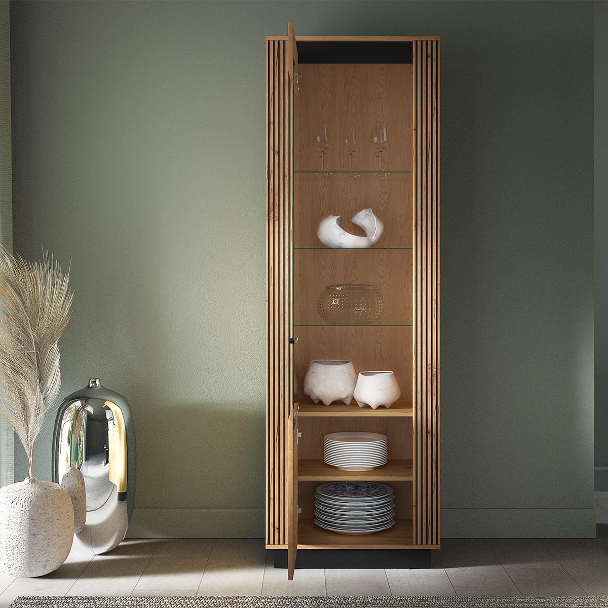 VITRINE Solal Holz - Braun, Holzwerkstoff (65/200/40cm) - Petits-meubles