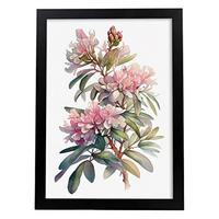 POSTER Rhododendron 1 Im Nordischen Stil. A4 Rahmenlos - Klar, Papier (29.7/5/21cm) - Nacnic