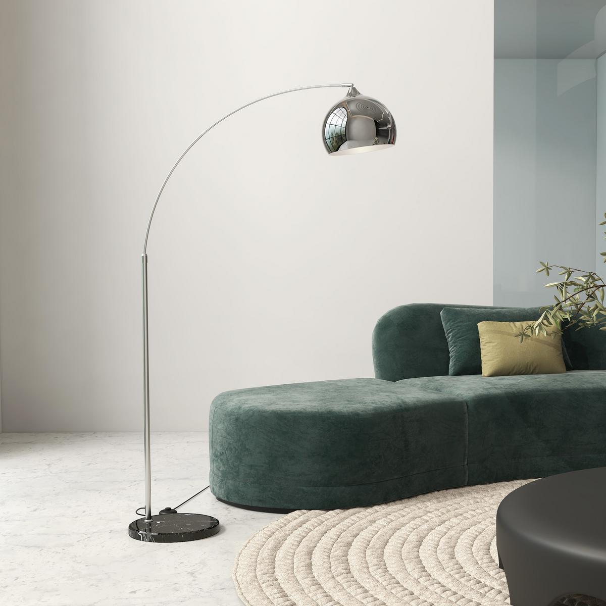 STEHLAMPE höhenverstellbar, schwenkbar Stehleuchte exkl. Leuchtmittel - Silberfarben, Metall (115/30/180cm) - HOMCOM