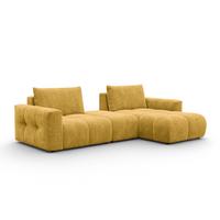 ECKSOFA VERONA 4-Sitzer RECHTS, Gelb - Gelb/Schwarz, Holz/Textil (282/173cm) - Courtois Laville