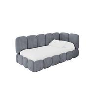 EINZELLBETT Jugendbett mit Bettkasten, Links - AVRY 80x200 Grau - Grau, Holzwerkstoff/Textil (80/200cm) - ALTDECOR