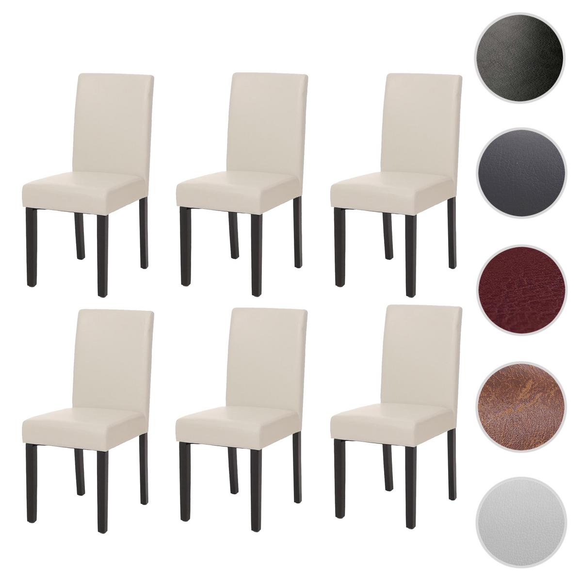 ESSZIMMERSTUHL Weiß, Dunkelbraun 6er-Set - Dunkelbraun/Weiß, Textil (43/90/56cm) - MCW