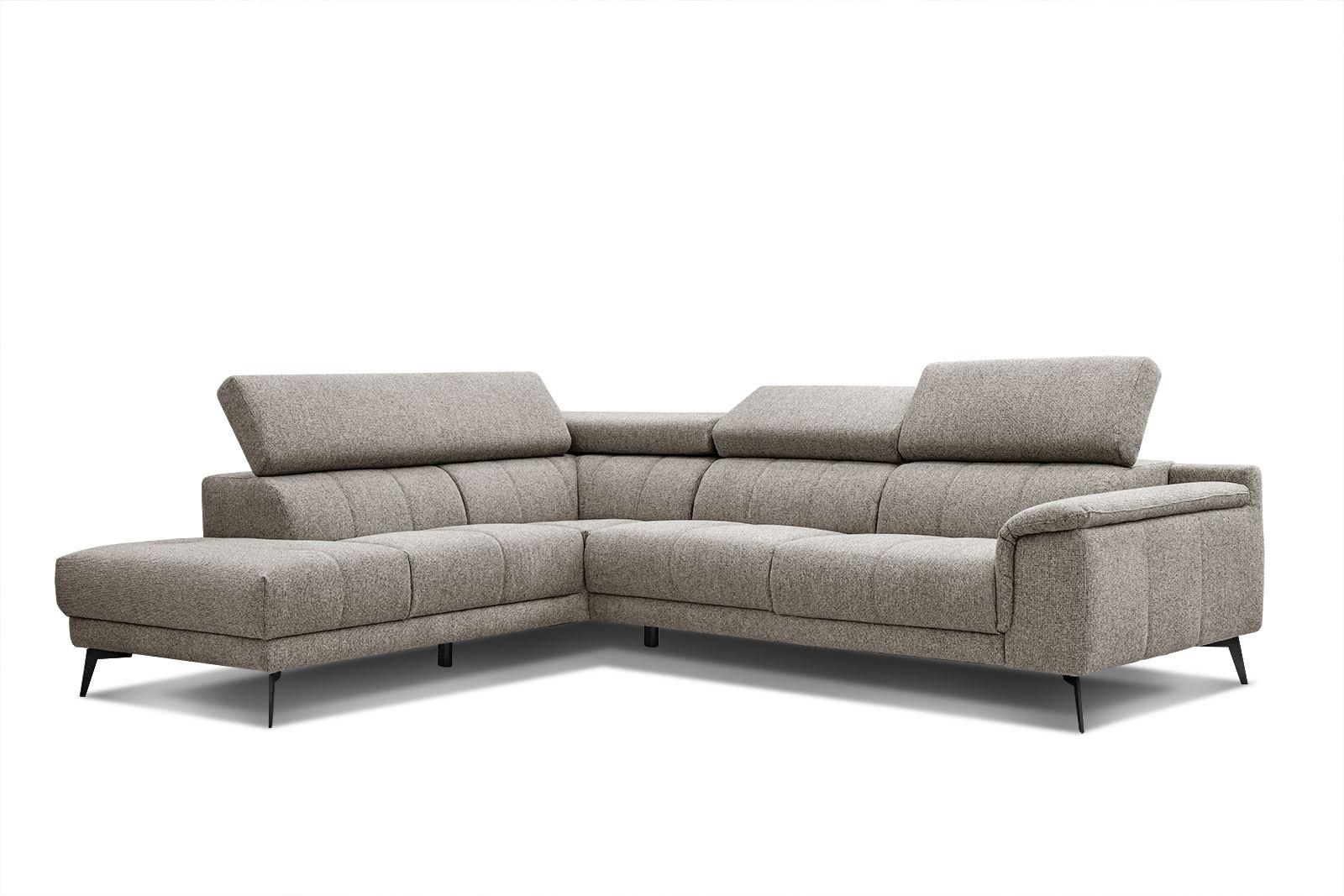 ECKSOFA FIERO 5-Sitzer, taupe - Taupe/Schwarz, Holzwerkstoff/Textil (158/269cm) - Wozimo