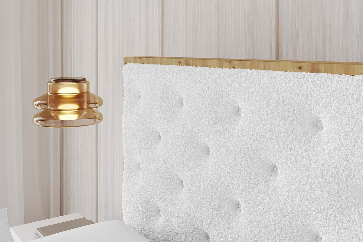 POLSTERBETT mit Bettkasten und Lattenrost, Bett mit Matratze H3/H4 - ENZO3 180x200 Weiß - Weiß, Holzwerkstoff/Textil (180/200cm) - ALTDECOR