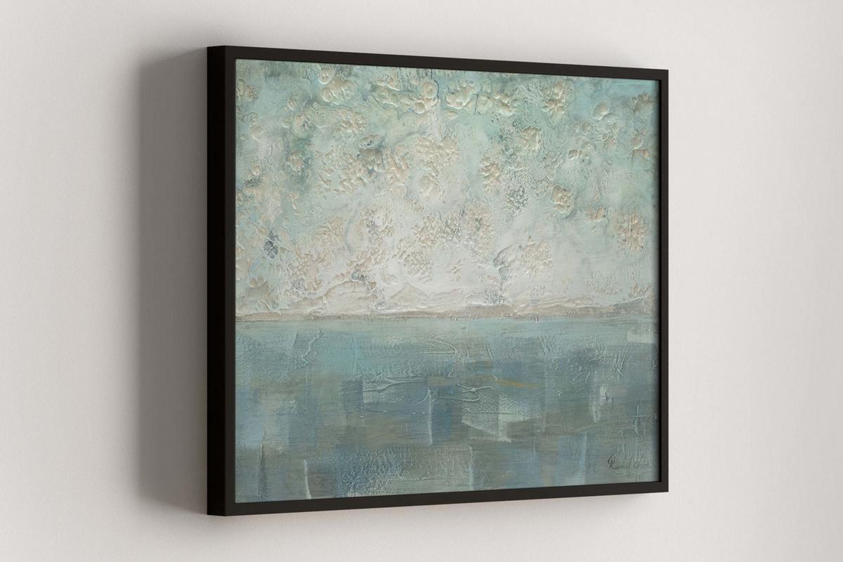 ÖLGEMÄLDE 100/75 cm - Petrol/Weiß, Holz/Textil (100/75cm) - KUNSTLOFT