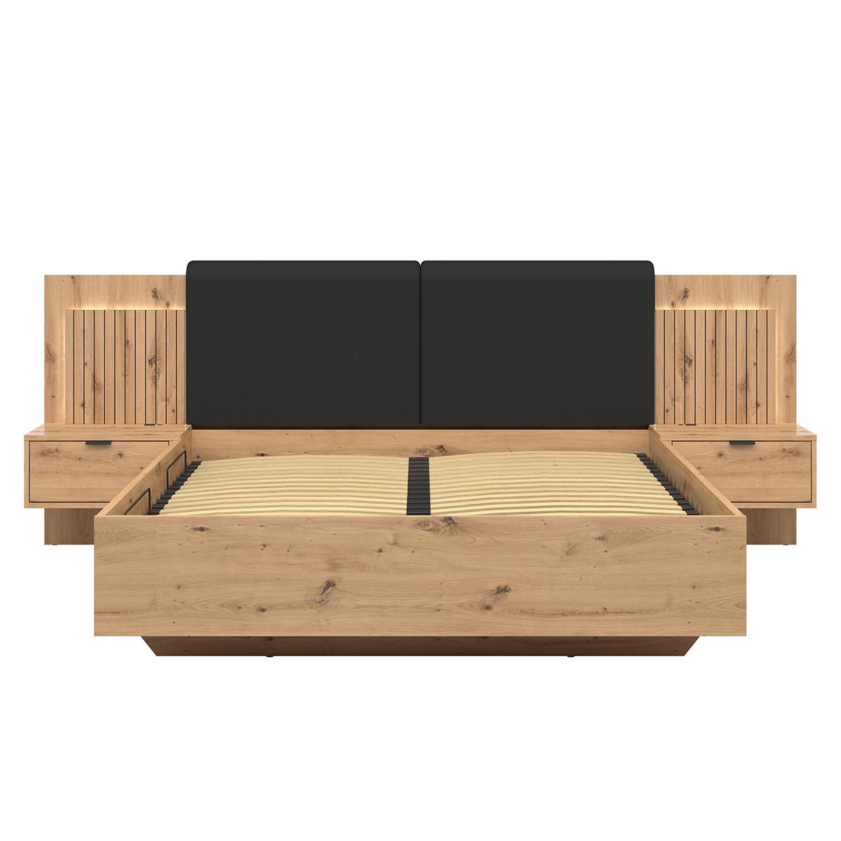 BOXBETT 160/200 Mao Holz in Eichenoptik - Braun, Holzwerkstoff (160/200cm) - Petits-meubles