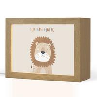 NACHTTISCHLAMPE Löwe - Beige - Tier - Mutig - Zitat 20x15 cm - Beige, Holzwerkstoff (8/20/15cm) - OnlyWow