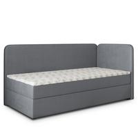 BOXBETT GINA 100x200 cm mit Matratze und Topper, H2+H3 - Grau - Grau, Holz (100/200cm) - MASSENO