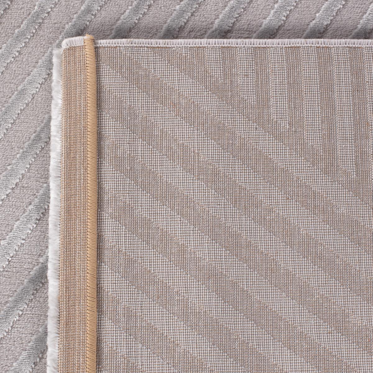 TEPPICH Kurzflor ILLER in Silber, mit 3D-Design, aus Jute, Florhöhe 12 mm, 200 x 290 cm - Silberfarben, Textil (290/200cm) - KADIMA DESIGN