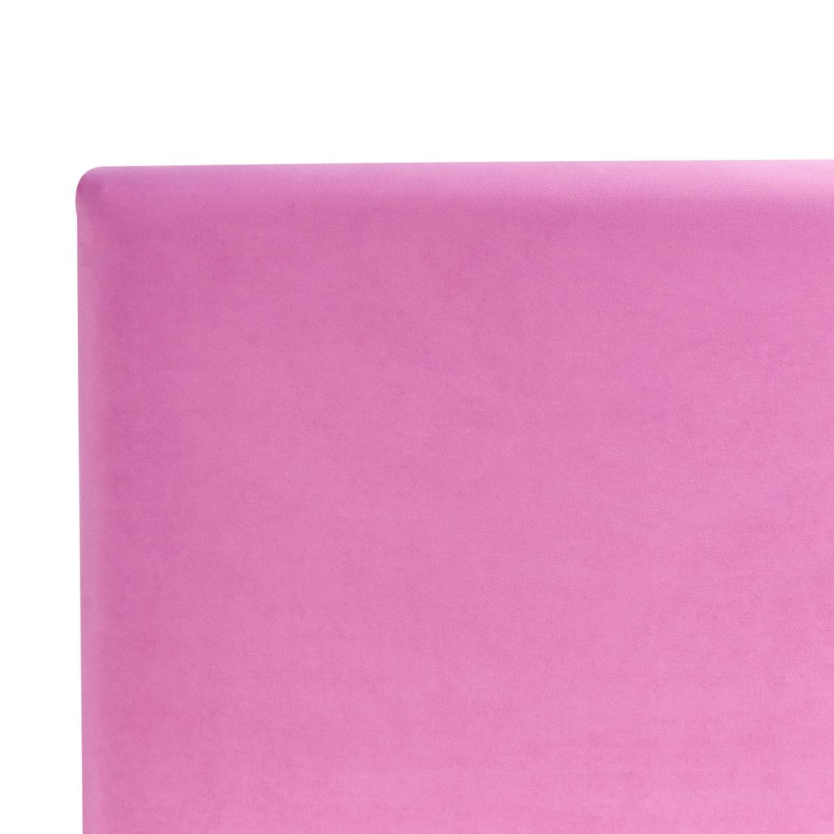 BETTRAHMENBEZUG Samtstoff 90/200 cm Fuchsia Fitou - Pink, Textil (100/214cm) - Beliani