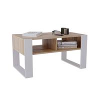 COUCHTISCH Holzwerkstoff rechteckig stabil Sonoma Eiche 45/53,6/92cm - Weiß/Sonoma Eiche, Holzwerkstoff (53.6/92/45cm) - CraftPAK