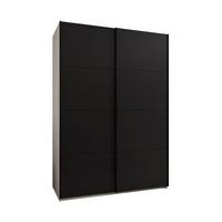 SCHWEBETÜRENSCHRANK 245,5/170/64 2-türig - Schwarz/Weiß, Holz/Metall (170/245/64cm) - Abiks Möbel