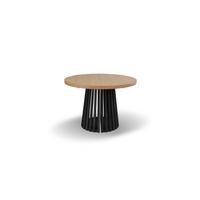 ESSTISCH LAMELLI Ausziehbar 110 - 210 / 110 x 76 cm - Eichefarben/Schwarz, Holz (110/110/76cm) - MASSENO
