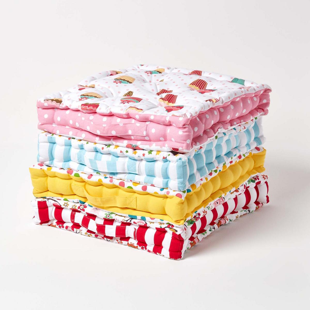SITZKISSEN Cupcakes rosa 50/50/10 cm - Rosa, Textil (50/50/10cm) - Homescapes