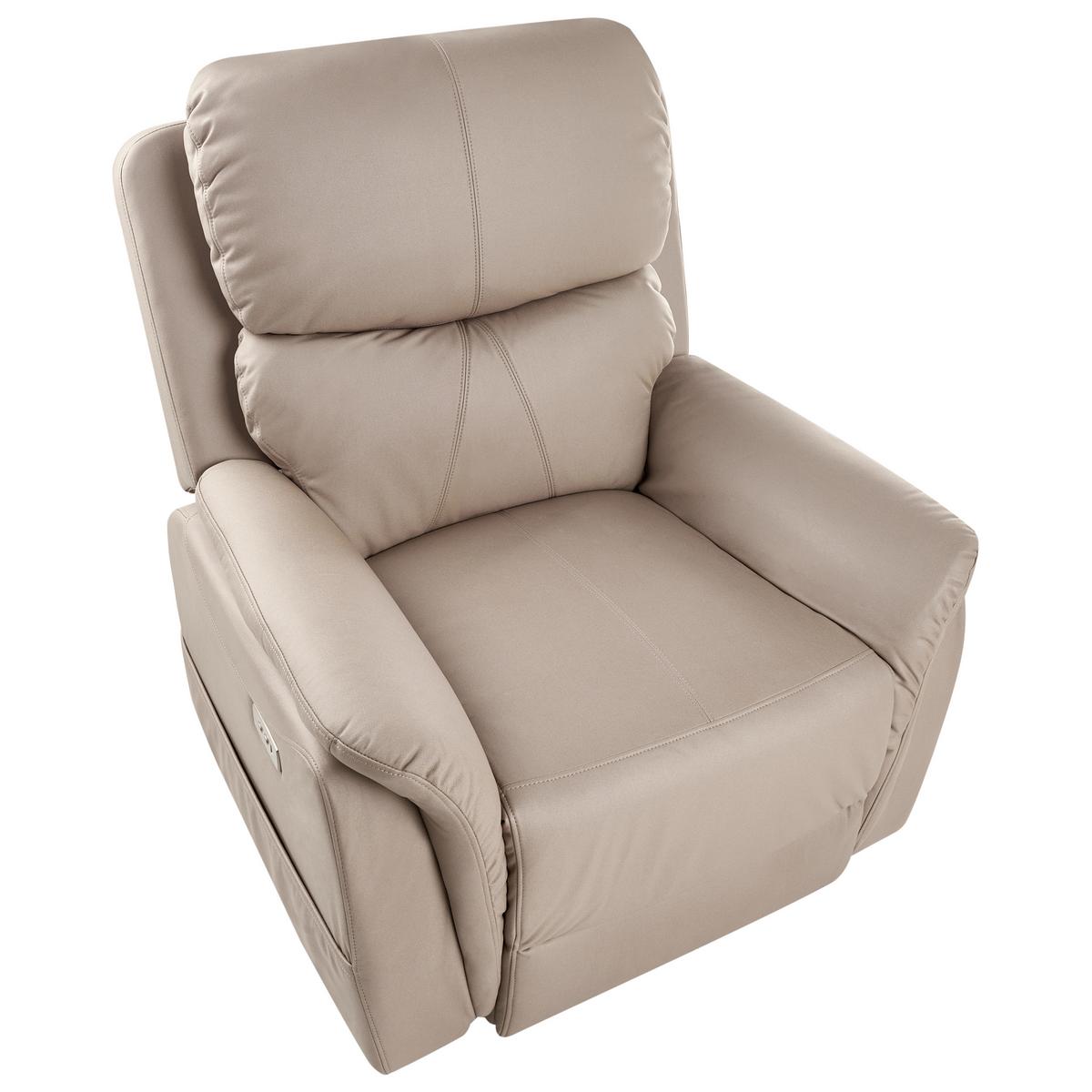 ELEKTRISCHER-FERNSEHSESSEL mit Massagefunktion Stoff Taupe Glorie - Taupe, Textil (85/82/85cm) - Beliani