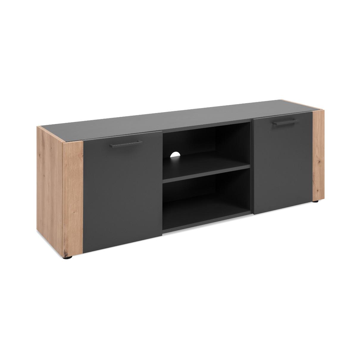 TV-ELEMENT Cento 56A Anthrazit - Anthrazit, Holzwerkstoff/Kunststoff (47.5/138/34.5cm) - Calicosy