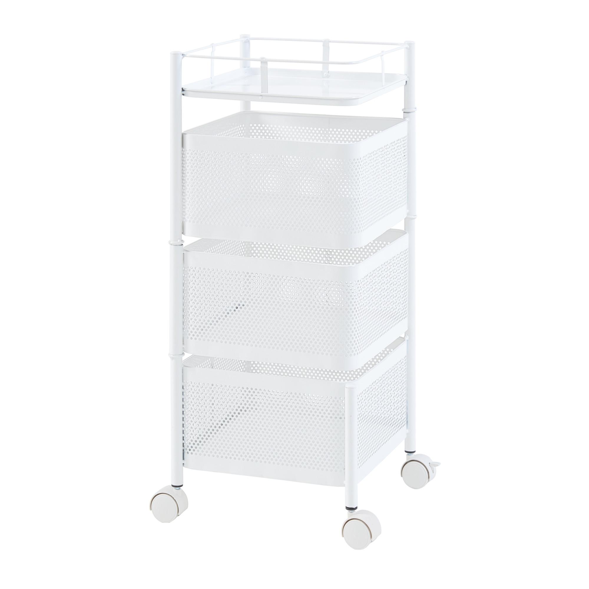 ROLLWAGEN Sunndal - Weiß, Metall (27/64.5/27cm) - [en.casa]