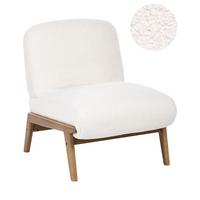 SESSEL Bouclé Cremeweiß Niva - Creme/Weiß, Textil (61/76/78cm) - Beliani