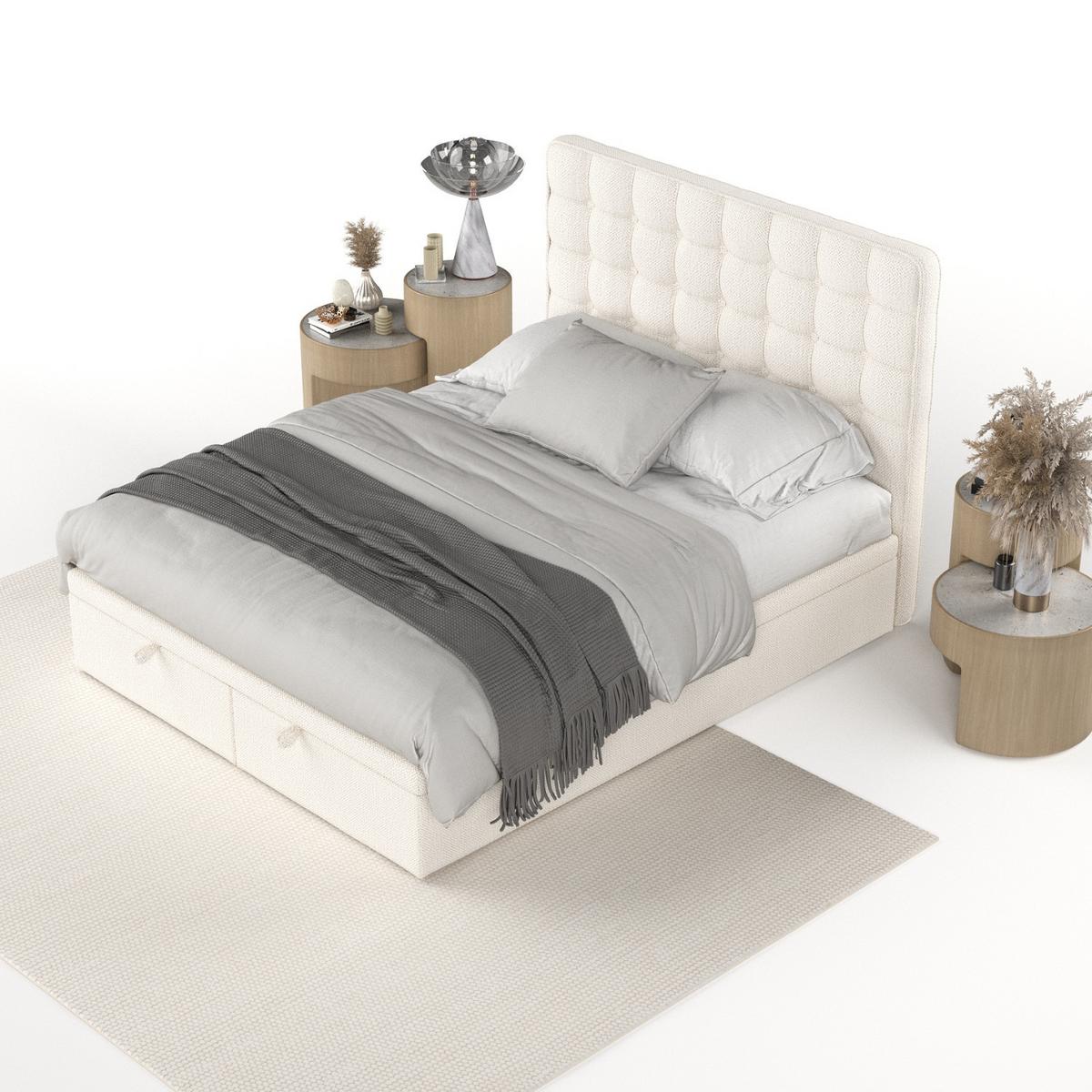 POLSTERBETT Celestia mit Stauraum 160/200 cm Creme im Alta Stoff - Creme/Schwarz, Holz/Holzwerkstoff (160/200cm) - AltaBeds