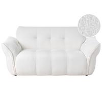 2-SITZER-SOFA Bouclé Weiß Halba - Weiß, Textil (174/80/85cm) - Beliani
