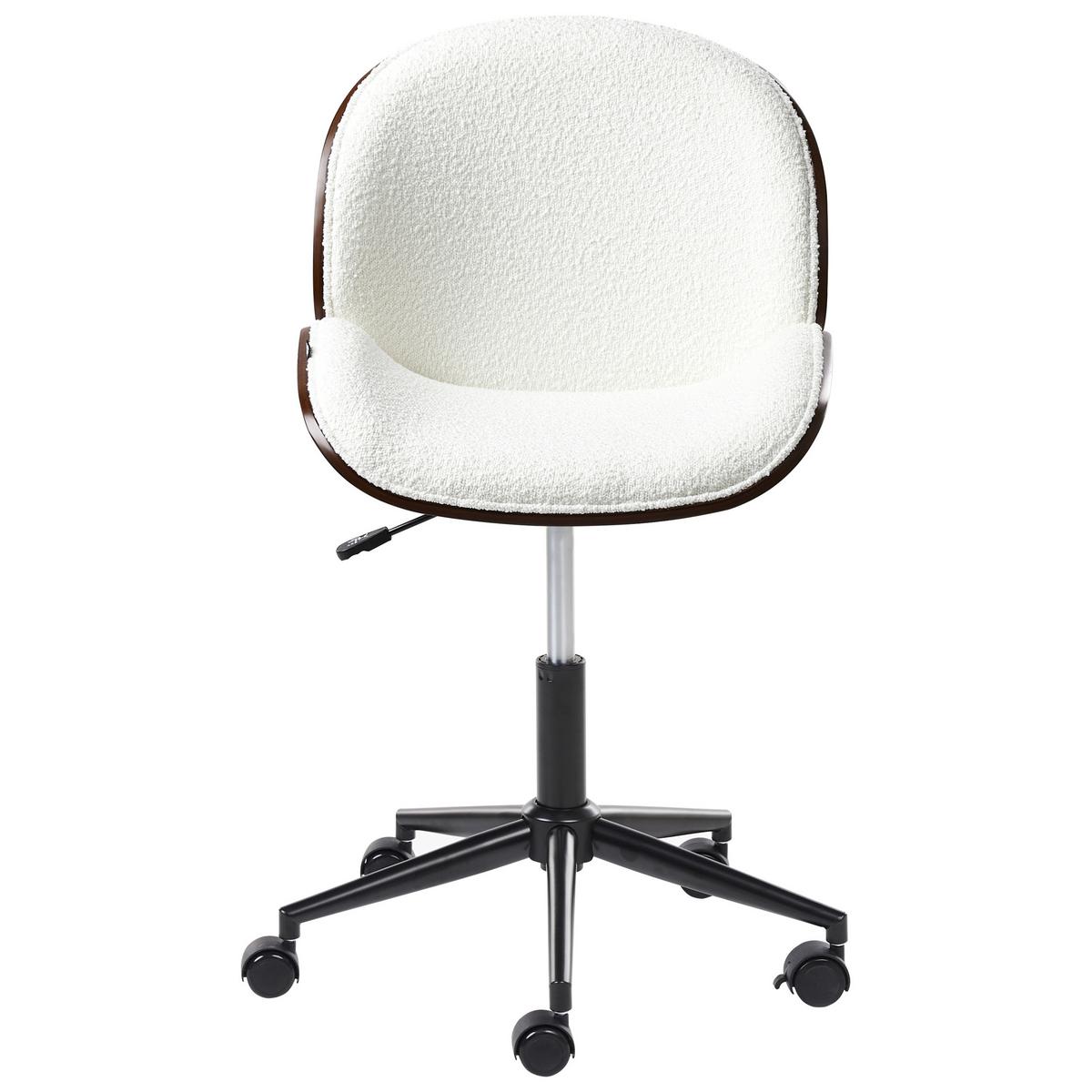 SCHREIBTISCHSTUHL Hellgrau Menesha - Braun/Weiß, Textil (52/81/41cm) - Beliani