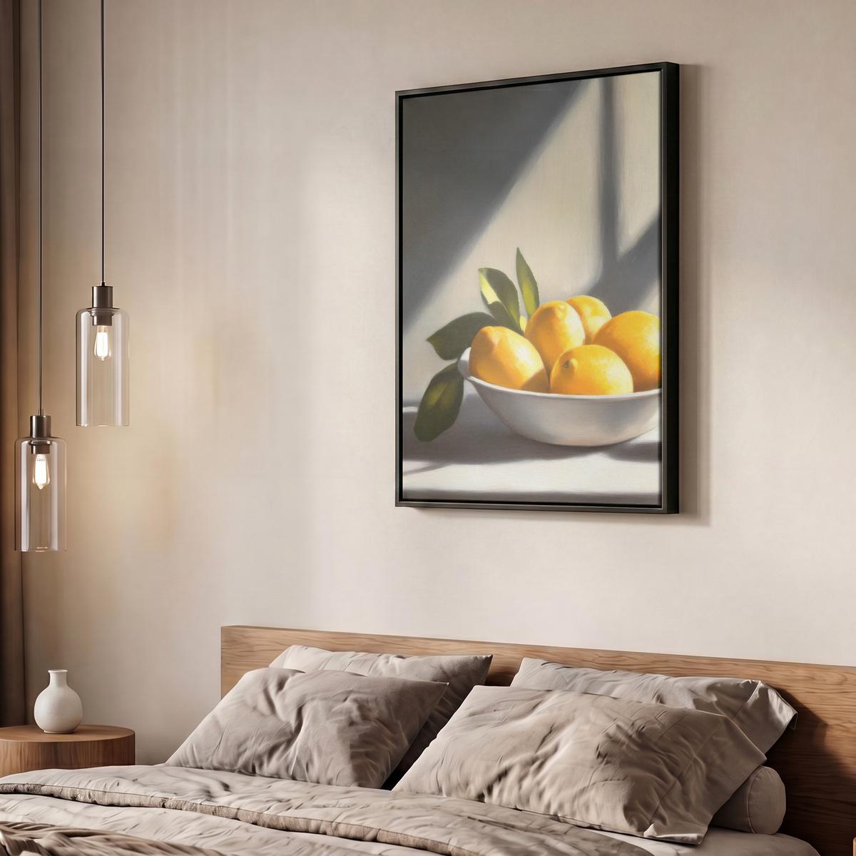 LEINWAND Bilder mit Rahmen - Zitronen - Stilleben - Gelb - 50x70 - Gelb, Textil (50/70cm) - MuchoWow