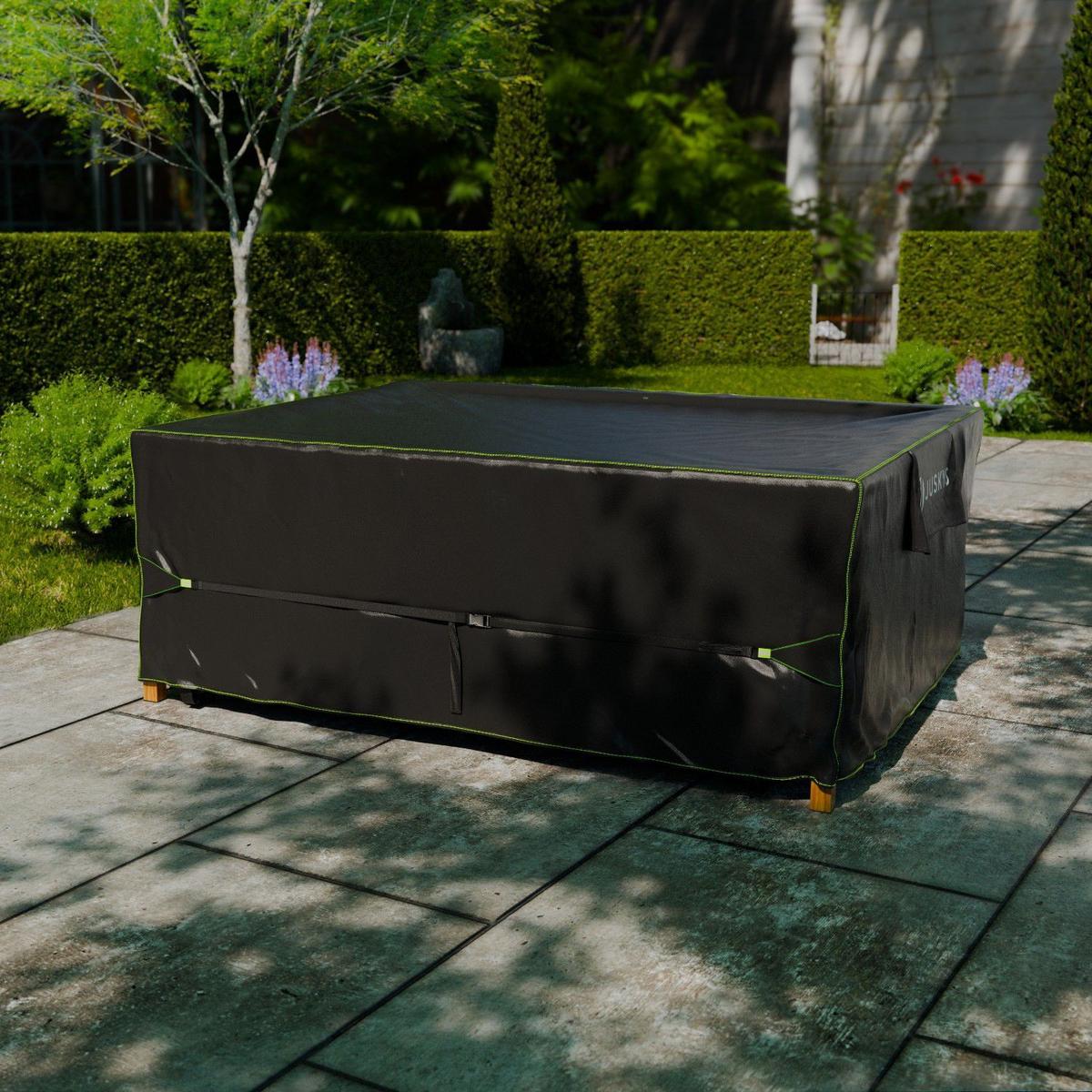 GARTENMÖBELABDECKUNG CoverSafe Pro schwarz - Schwarz, Kunststoff (210/90/250cm) - Juskys