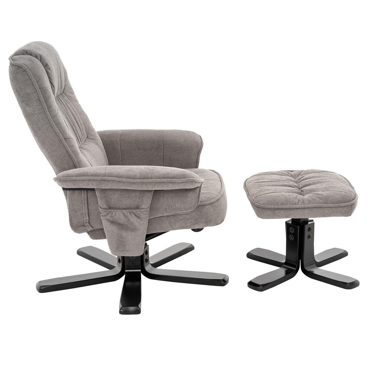 RELAXSESSEL CHARLY grau/schwarz - Schwarz/Grau, Textil (76/87/61cm) - IDIMEX