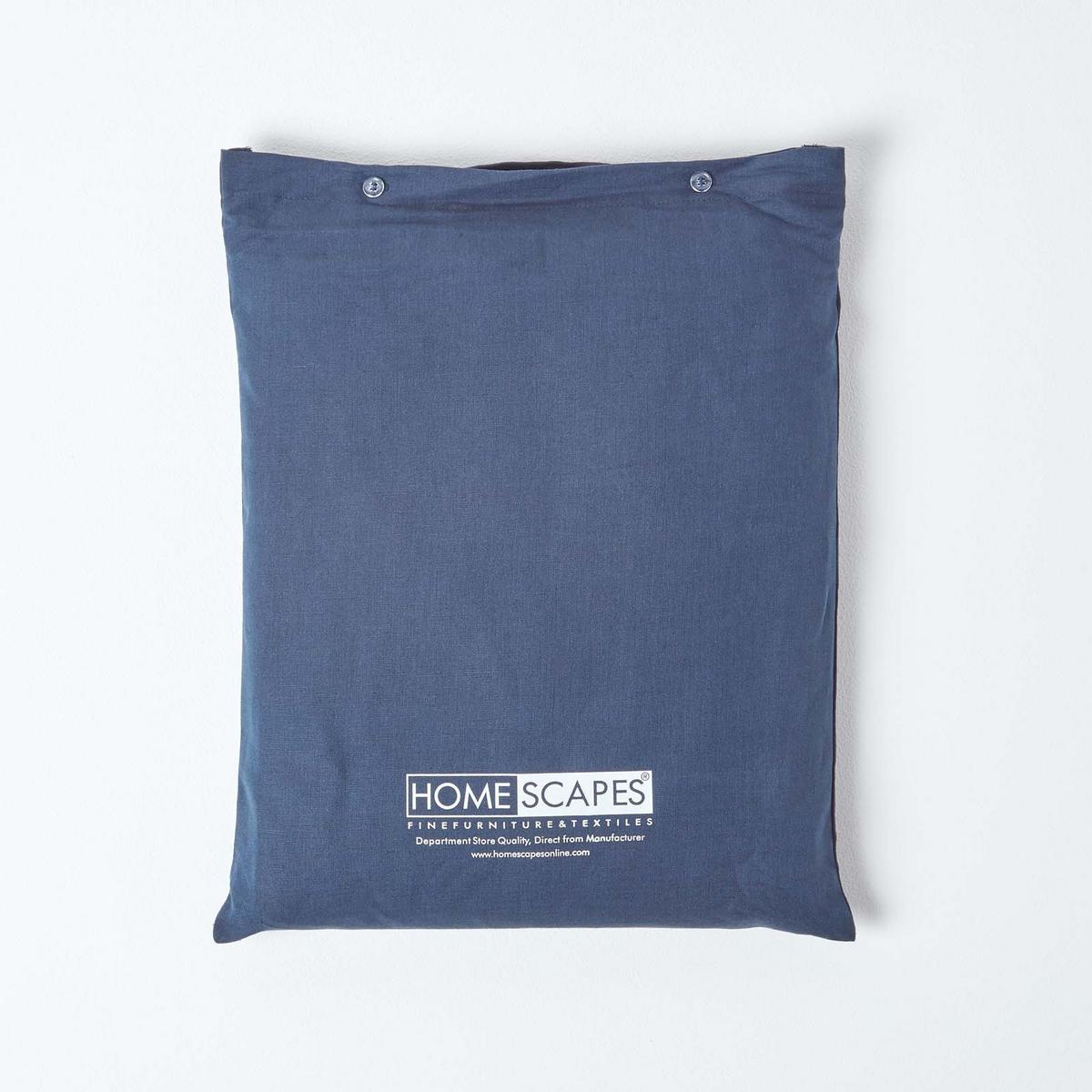 LEINEN-BETTLAKEN ohne Gummizug aus 60% Leinen & 40% Baumwolle - Blau, Textil (240/275cm) - Homescapes