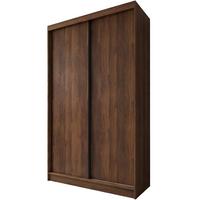 SCHWEBETÜRENSCHRANK Mario II mit Schubladen, ohne Spiegel 120/216/61 Walnuss - Walnussfarben, Holzwerkstoff (120/216/61cm) - Beautysofa