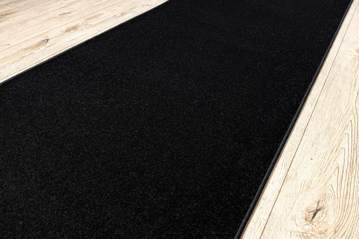 LÄUFER KARMEL Glatt, 140/390 cm - Schwarz, Textil (140/390cm) - rugsX