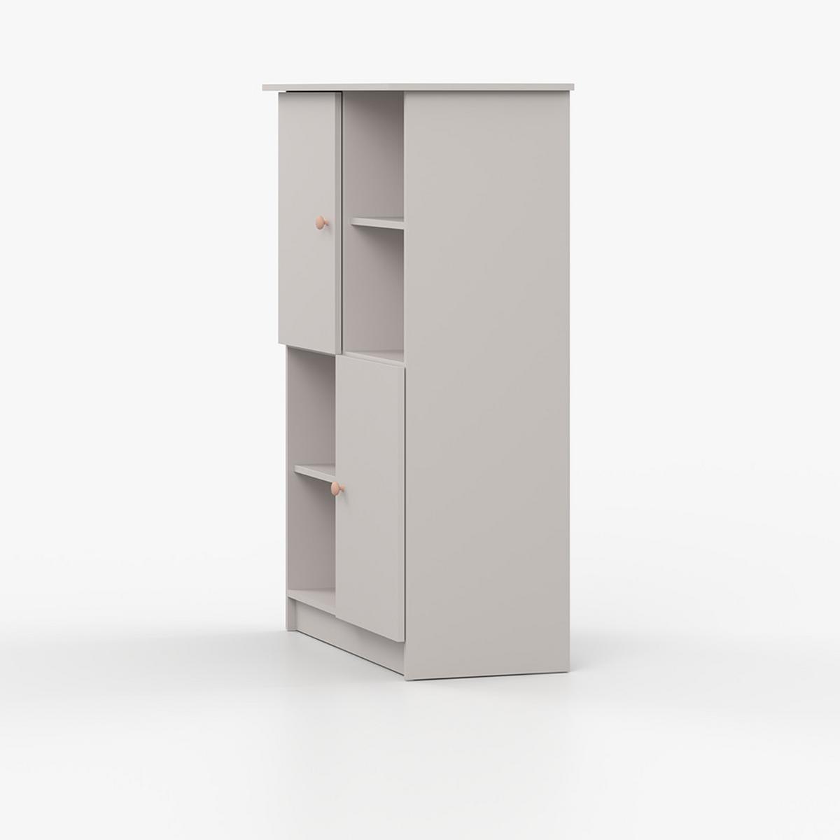 REGAL OLAF II 95cm/130cm/43cm Kaschmir, Griff Rosa - Kaschmir/Rosa, Holzwerkstoff/Metall (95/130/43cm) - imoebel24