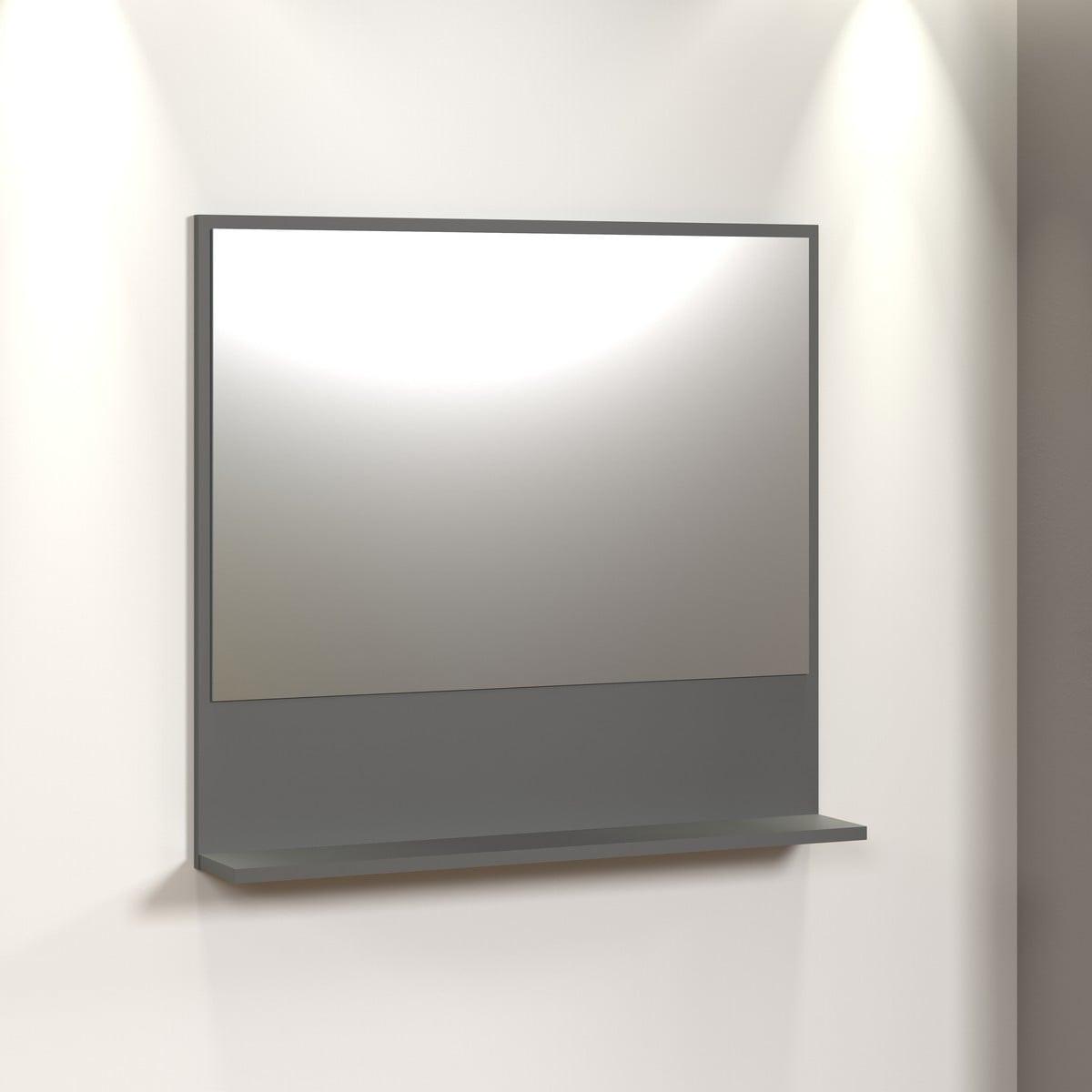 WANDSPIEGEL PureBliss Anthrazit - Anthrazit, Holzwerkstoff (80/74/14cm) - Trendteam