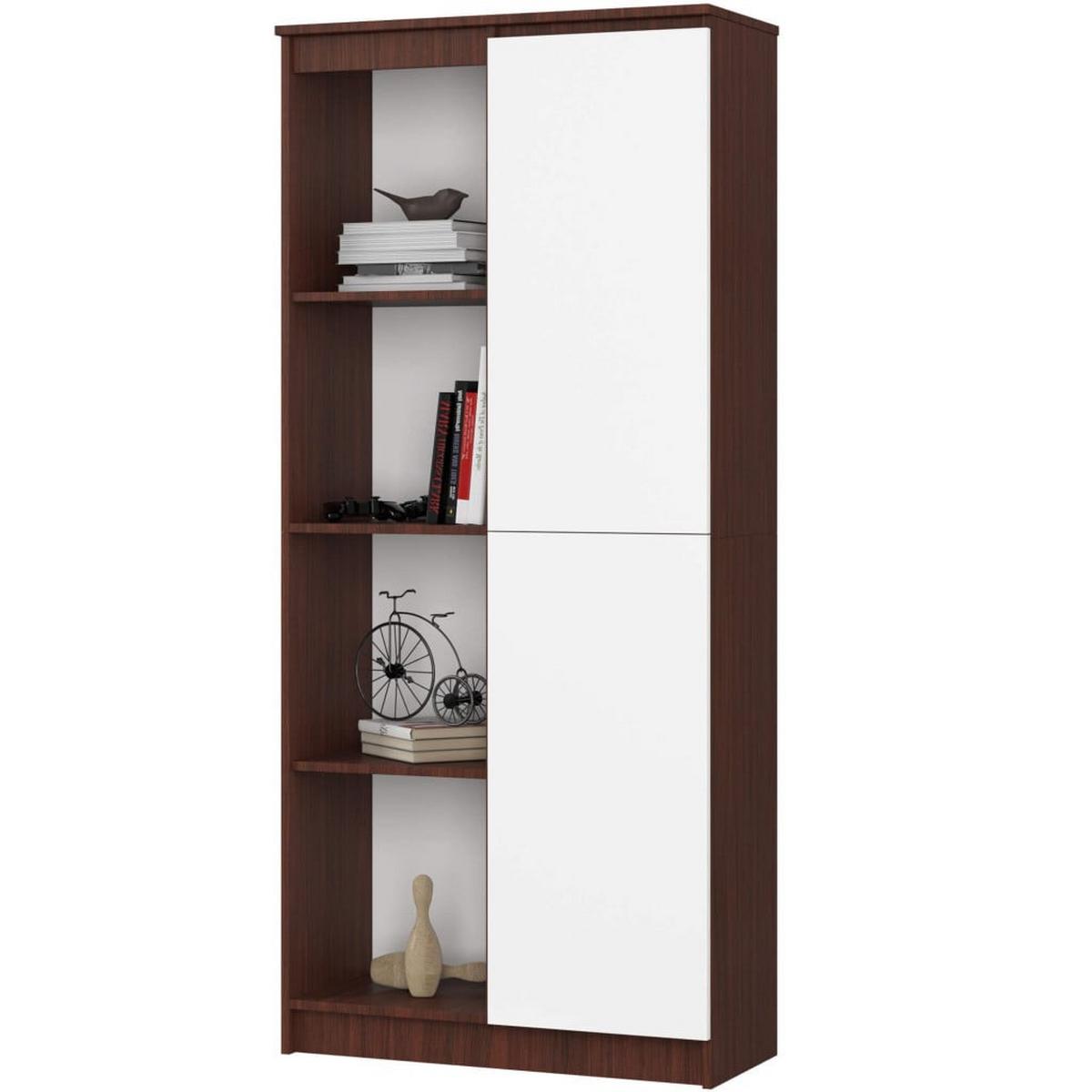 STANDREGAL Dunkelbraun, Weiß 180/80/35 - Dunkelbraun/Weiß, Holzwerkstoff (80/180/35cm) - RAUMHIRSCH FURNITURE