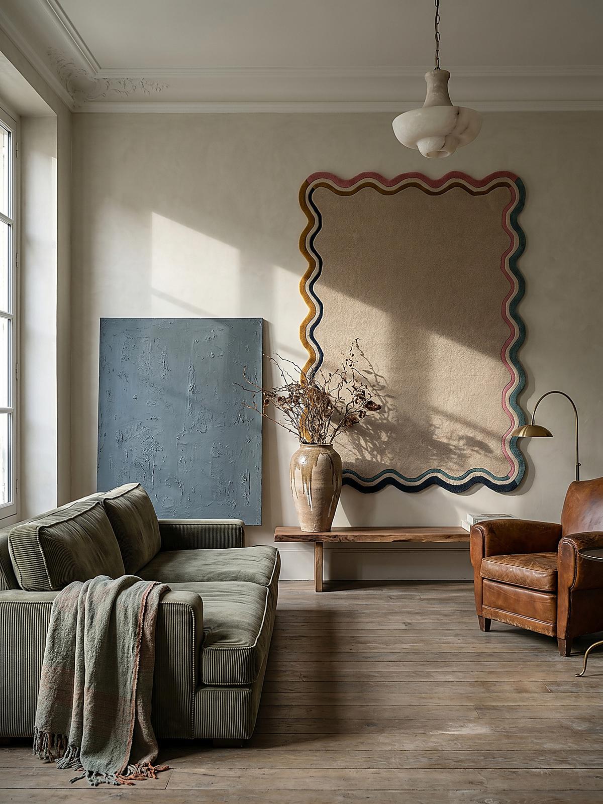TEPPICH aus Wolle WINCH in Beige, mit Bordüre, 120 x 170 cm - Beige, Textil (170/120cm) - KADIMA DESIGN