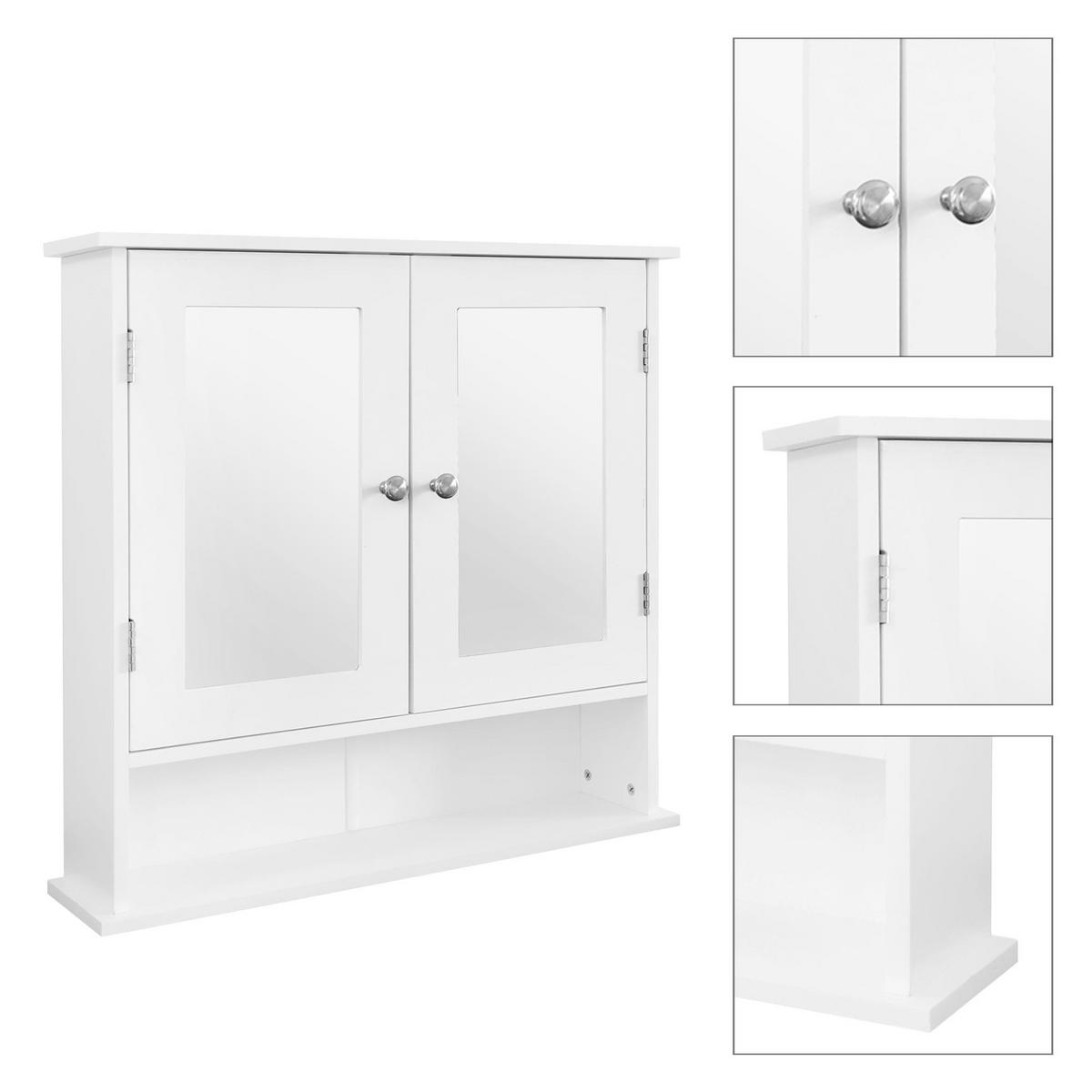 SPIEGELSCHRANK - Weiß, Holzwerkstoff (58/56/13cm) - ML-DESIGN