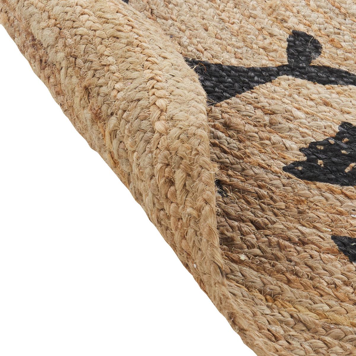 KURZFLOR-TEPPICH Beige 120 cm Earth - Beige/Schwarz, Naturmaterialien (120/120cm) - Beliani