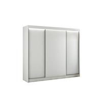 KLEIDERSCHRANK BEROG mit LED - 250 cm - Weiß - Weiß, Holzwerkstoff (250/215/61cm) - ALTDECOR