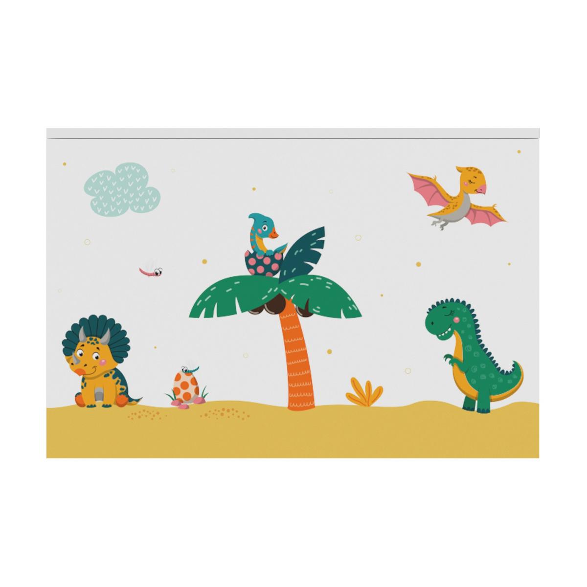 SPIELZEUGKISTE Oleiros - Gelb/Weiß, Holzwerkstoff (60/30cm) - [en.casa]