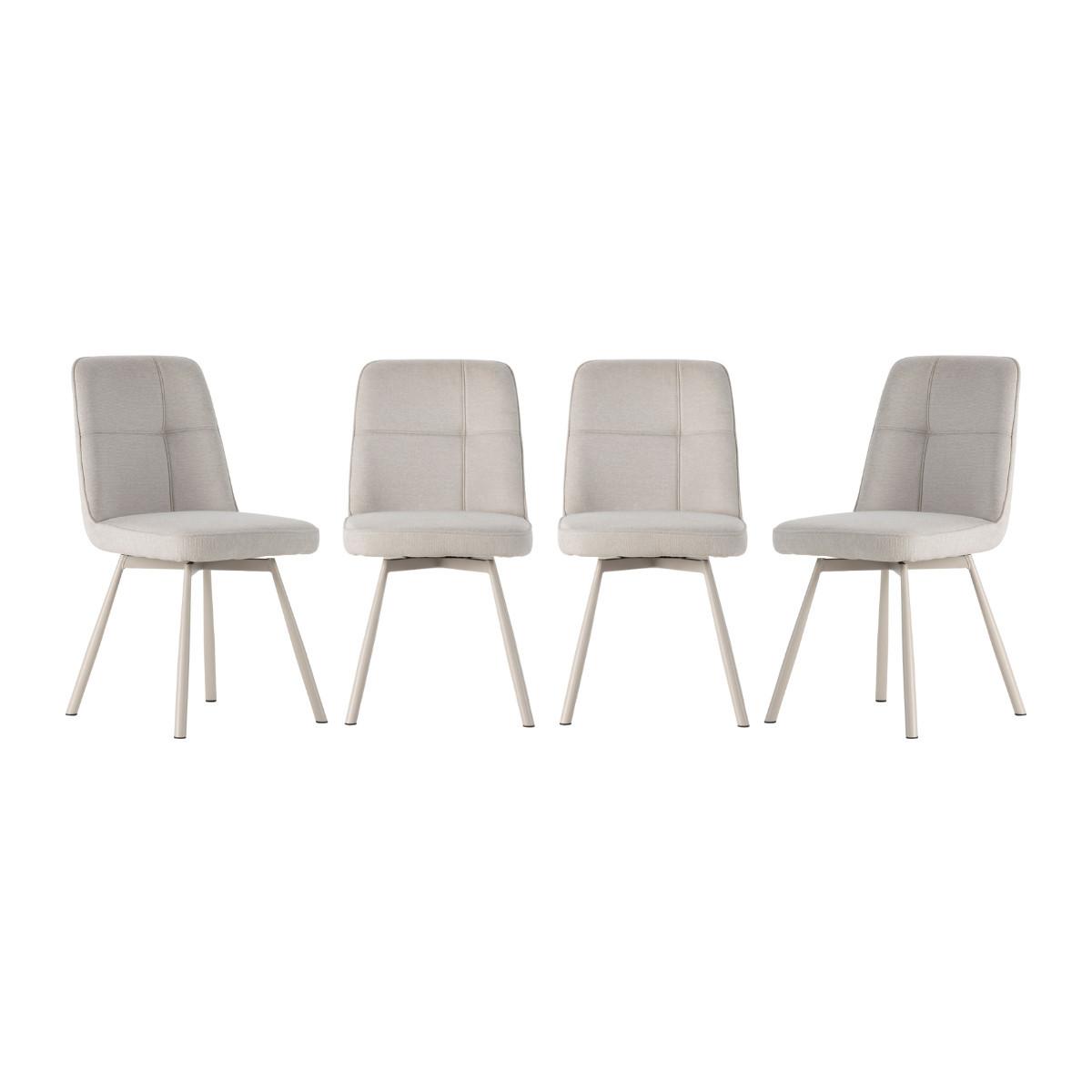 ESSZIMMERSTÜHLE 4er Set 56/46/49,5 cm - Creme, Textil (56/49.5/75.5cm) - Calicosy