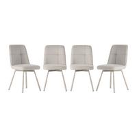 ESSZIMMERSTÜHLE 4er Set 56/46/49,5 cm - Creme, Textil (56/49.5/75.5cm) - Calicosy