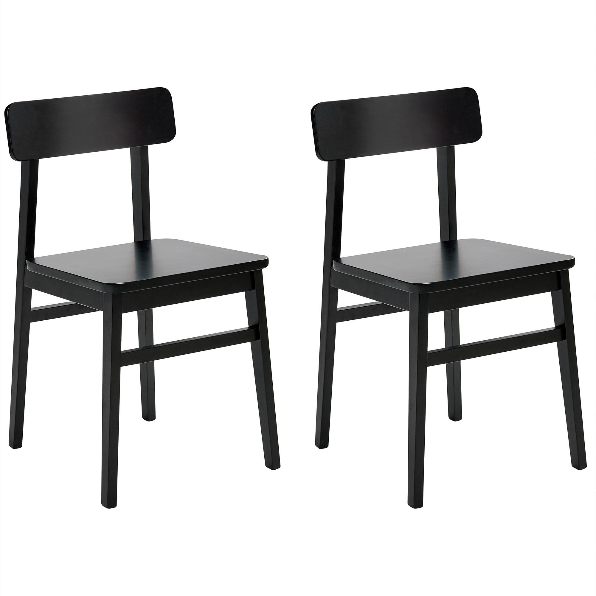 ESSZIMMERSTUHL 2er-Set Holz Schwarz Gorre - Schwarz, Holz (42/75/45cm) - Beliani