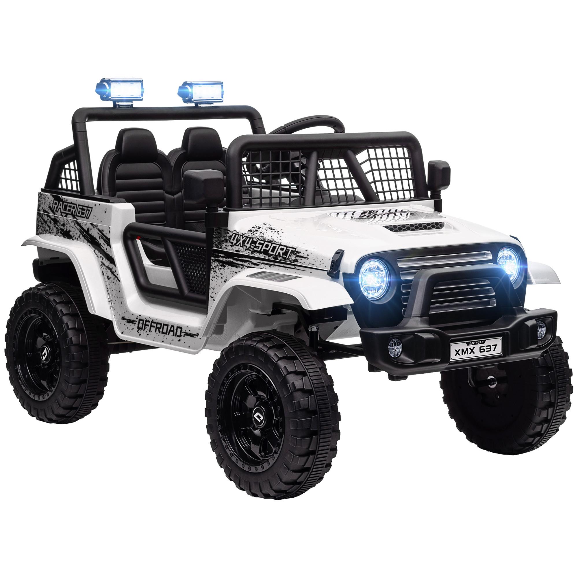 KINDER-ELEKTROAUTO Kunststoff Metall Weiß - Weiß, Metall (109/67/68.5cm) - AIYAPLAY