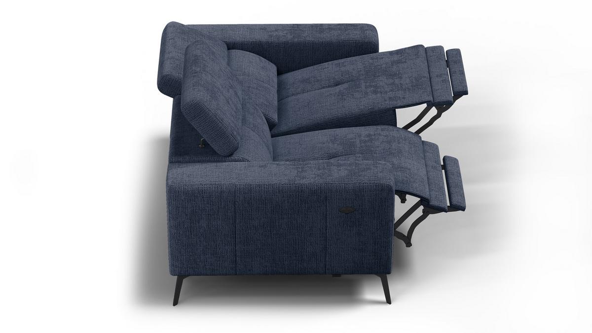 RELAXSOFA MORELLO 2-Sitzer, marineblau, 2 x Relax Zero Gravity - Dunkelblau, Holz/Textil (164/82/103cm) - Wozimo
