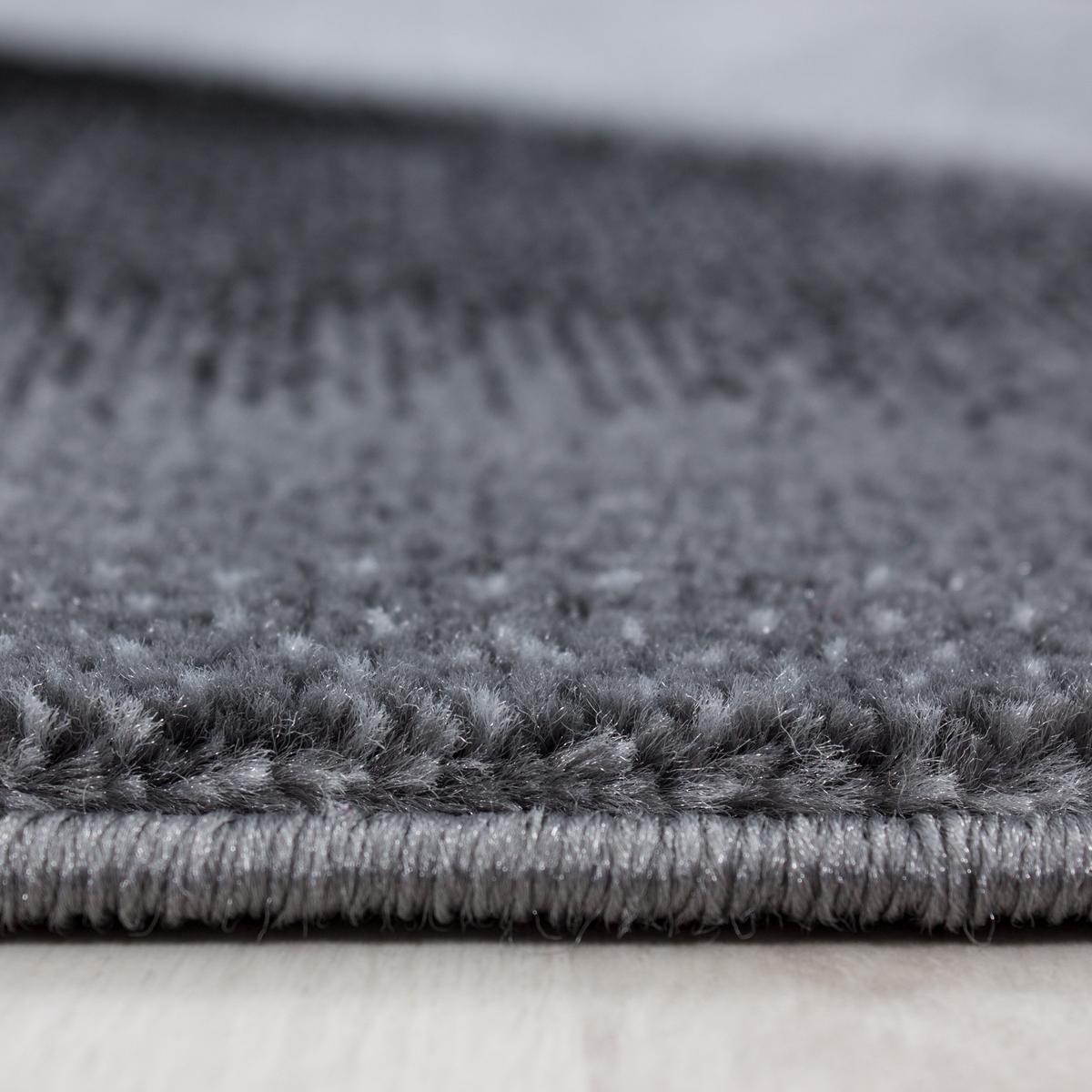 TEPPICH Kurzflor DRAU in Schwarz, mit abstraktem Wellenmuster, aus Polypropylen, 80 x 300 cm - Schwarz, Textil (80/300cm) - KADIMA DESIGN