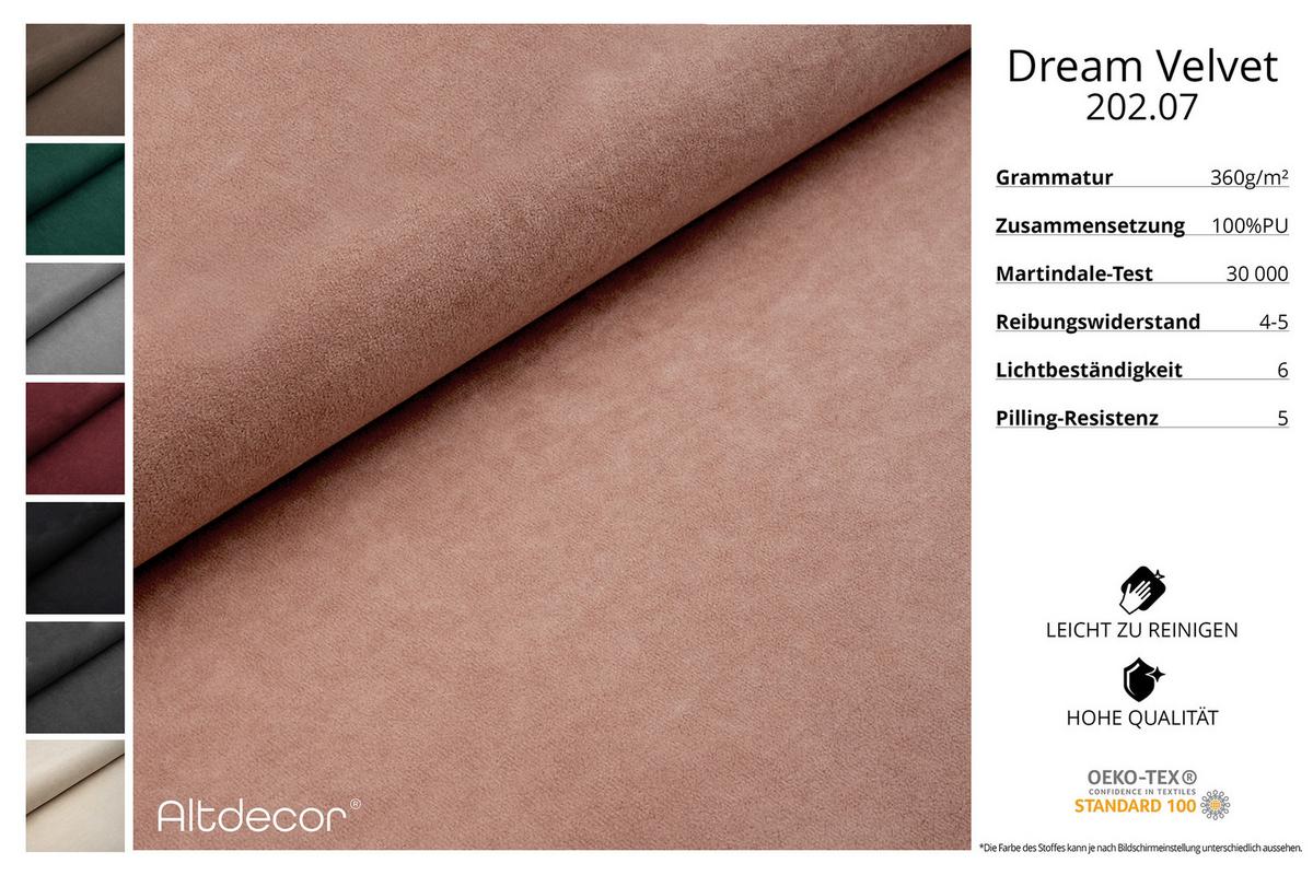 ECKSOFA mit Schlaffunktion und Bettkasten LIRA-L - 264x172x89 Apricot - Orange, Holzwerkstoff/Textil (172/264cm) - ALTDECOR