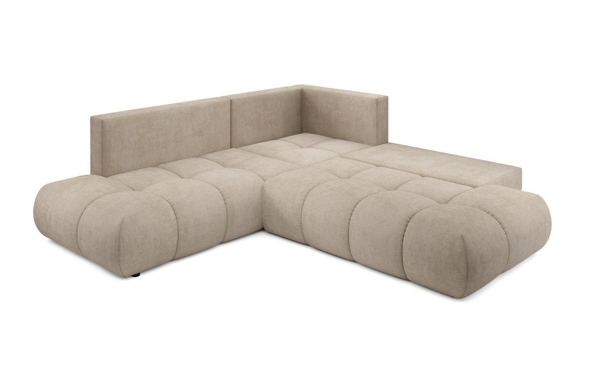 ECKSOFA DUCA II L-S Beige Chenille mit Schlaffunktion - Beige, Holz (266.5/266.5cm) - MASSENO