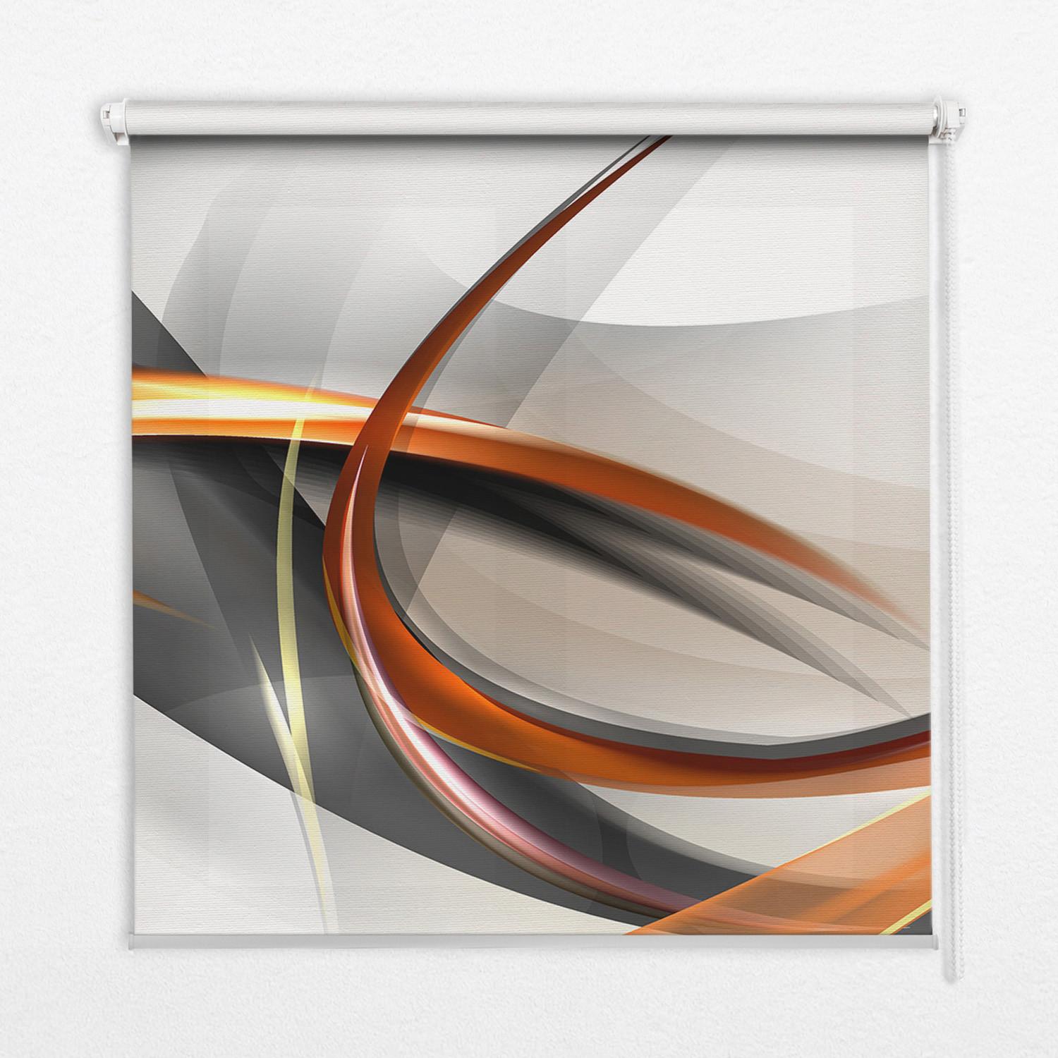 INNENROLLO - Fensterrollo - Rollo - 120x140 cm - Orange Linienmuster - Orange, Kunststoff (120/140/0.5cm) - TULUP