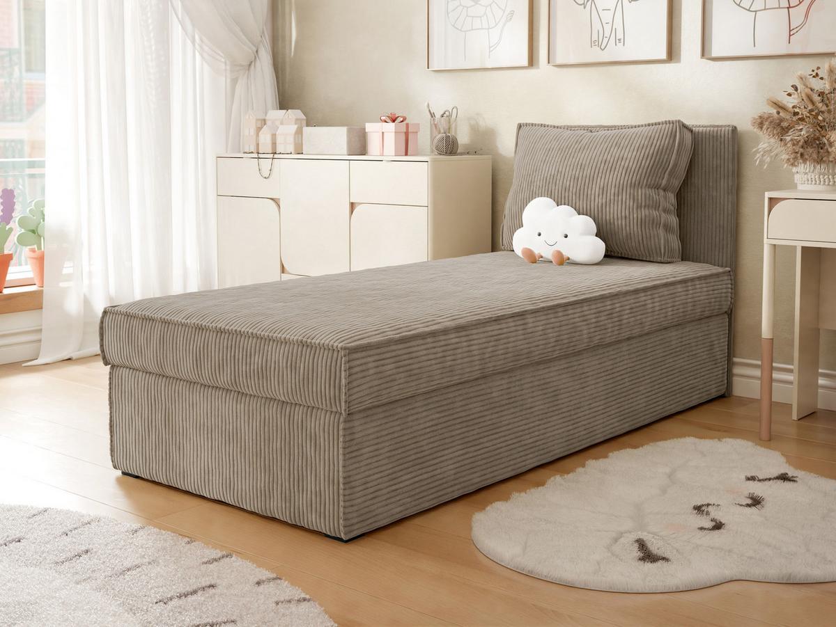 BOXBETT Posi Cord - Hellbraun/Schwarz, Holzwerkstoff/Kunststoff (90/200cm) - MIRJAN24