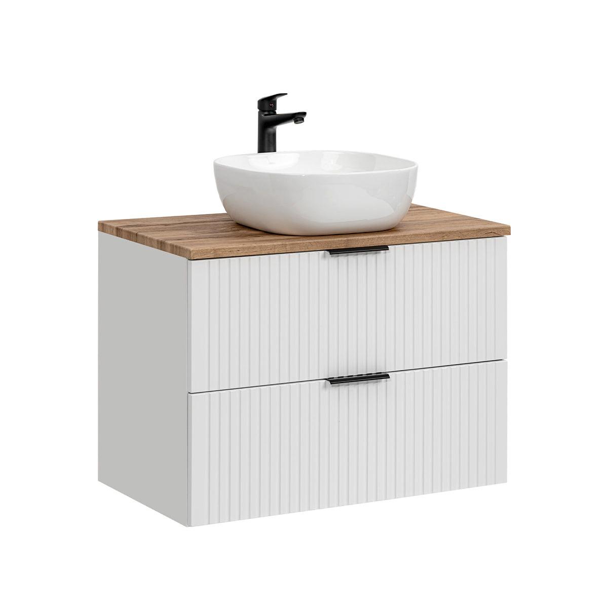 WASCHTISCH 80.6cm Adriel Weiß - Weiß, Holzwerkstoff (80.6/59/46cm) - Petits-meubles